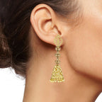 Designer Kundan Pearl 18K Gold Dangle Jhumki Earring Girls Women Bulk