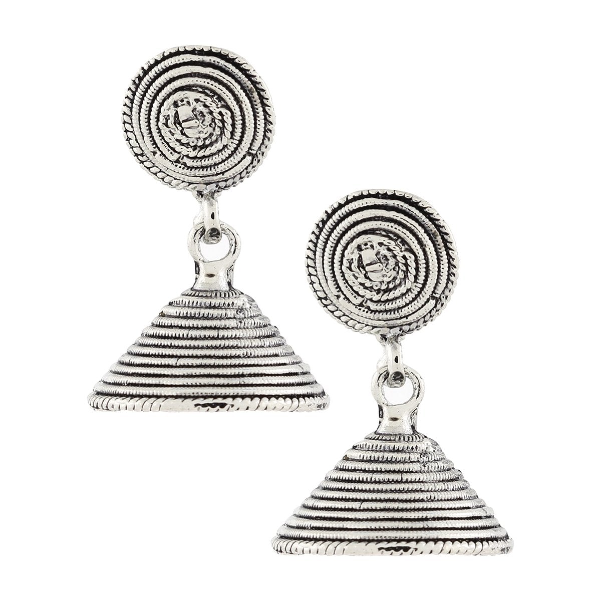Dainty Indian Jaipur Oxidized German Silver Jhumki Earring Women Bulk Main image