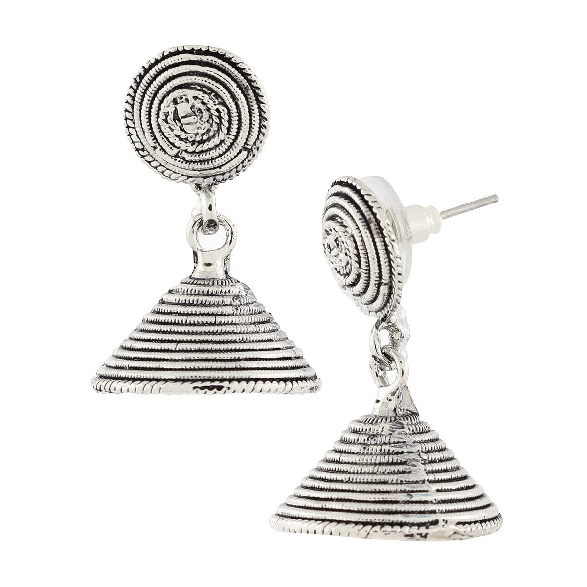 Dainty Indian Jaipur Oxidized German Silver Jhumki Earring Women Bulk