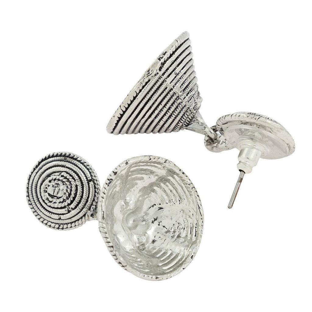 Dainty Indian Jaipur Oxidized German Silver Jhumki Earring Women Bulk