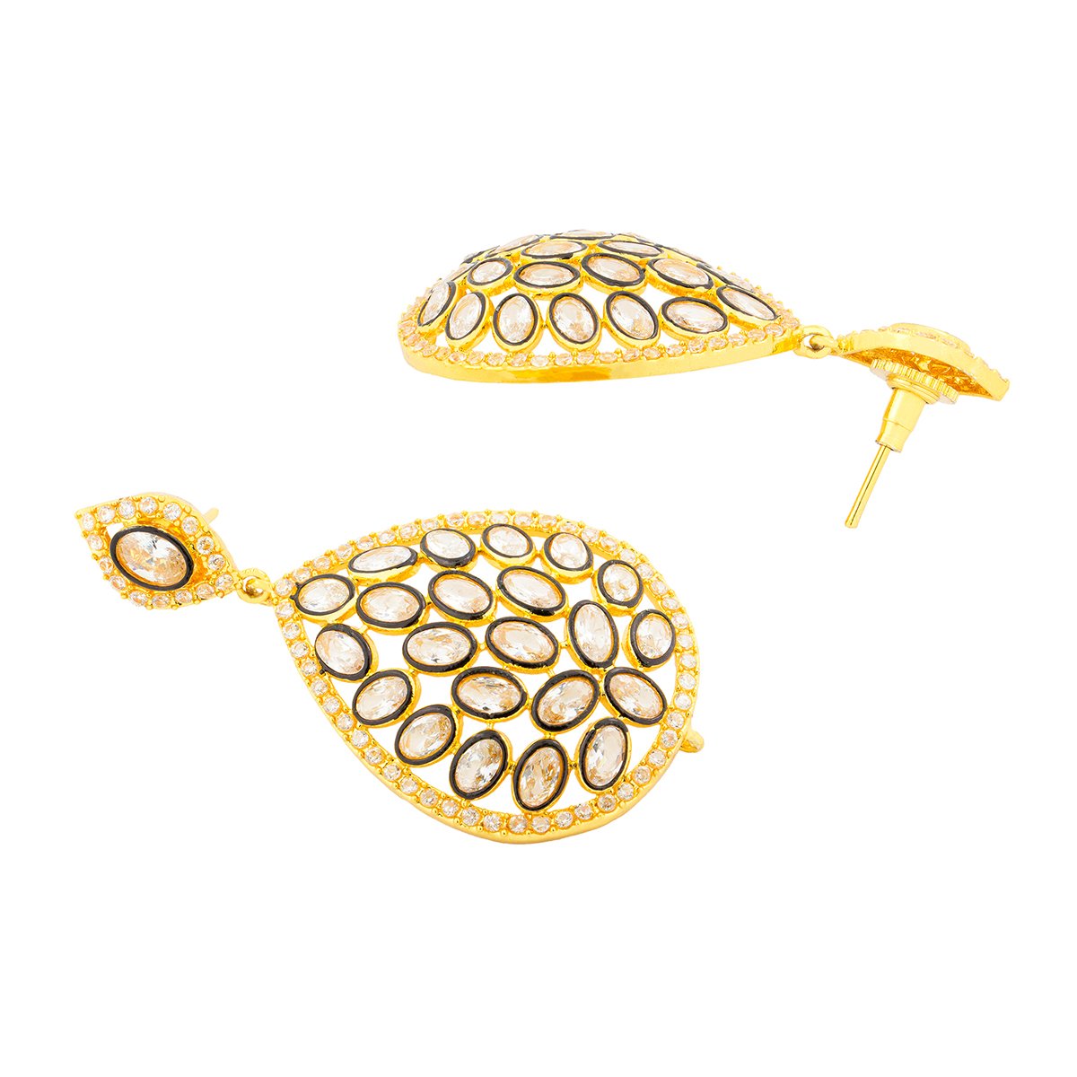 Filigree 18K Gold Filigree Crystal CZ Dangle Drop Earring Bulk