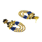 Design 18K Gold Blue Crystal CZ Beads Chandelier Earring Bulk