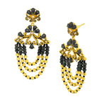 Design 18K Gold Black Crystal CZ Beads Chandelier Earring Bulk