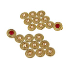 Lct Maroon CZ Kundan Antique Gold Dangling Earring Bulk