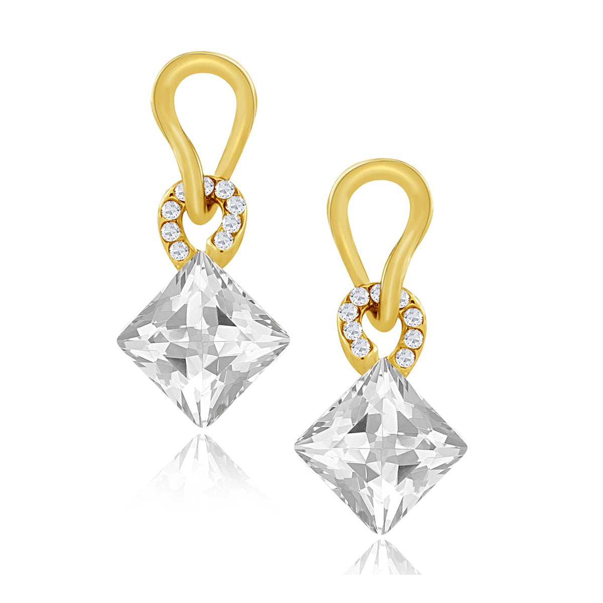 Aaa Crystal American Diamond Silver 18K Gold Stud Earring Girls Bulk Secondary image