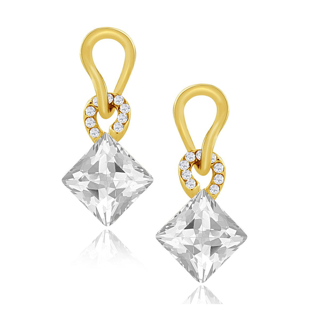 Aaa Crystal American Diamond Silver 18K Gold Stud Earring Girls Bulk