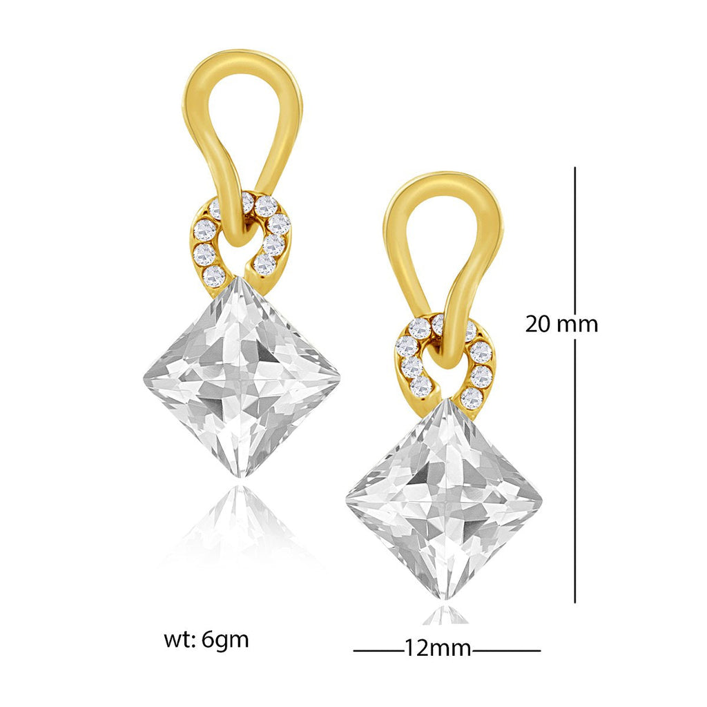 Aaa Crystal American Diamond Silver 18K Gold Stud Earring Girls Bulk
