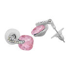 Cushion Aaa Crystal American Diamond Pink Stud Earring Girls Bulk