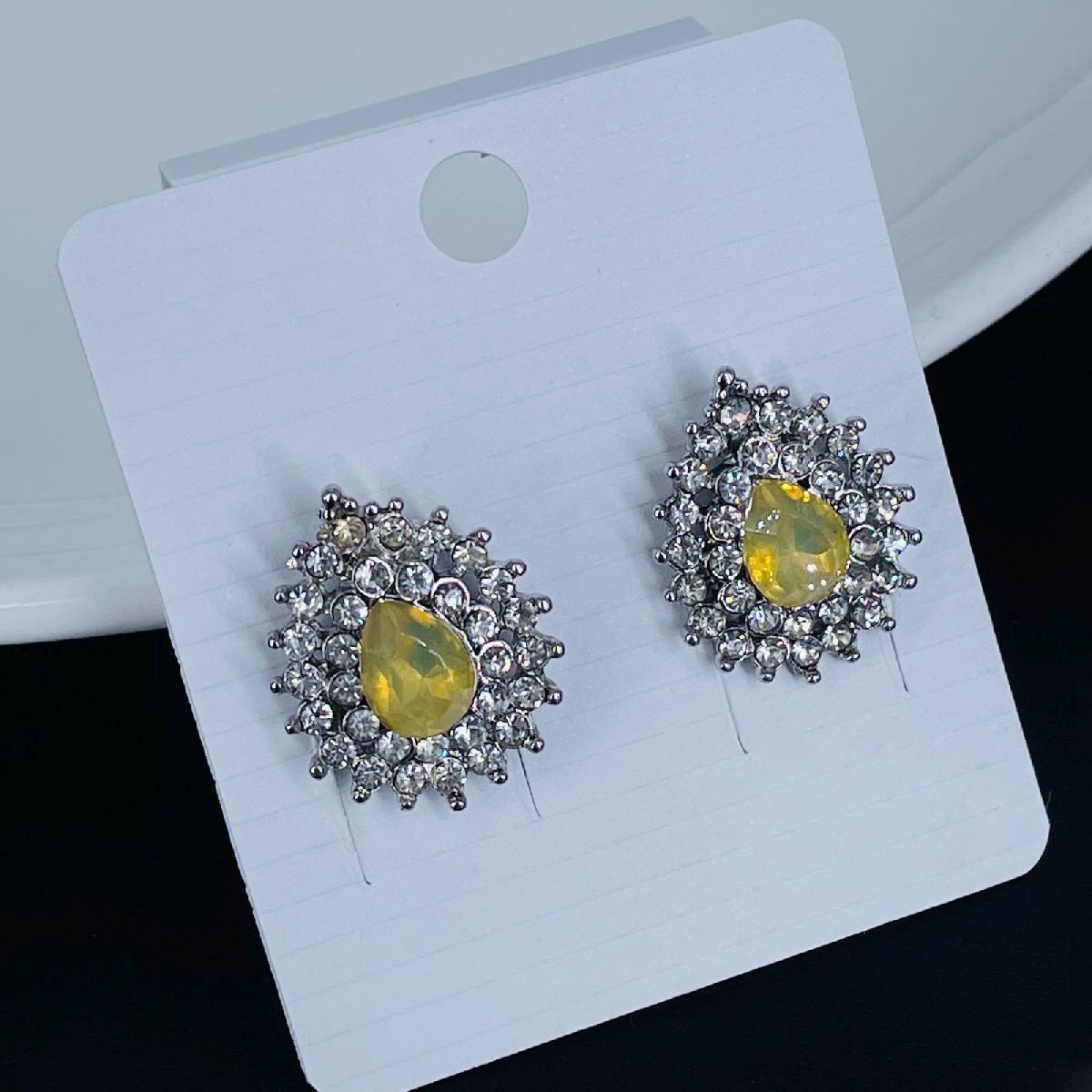 Leaf Drop Aaa Crystal American Diamond White Stud Earring Girls Bulk