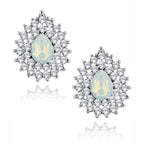 Leaf Drop Aaa Crystal American Diamond White Stud Earring Girls Bulk