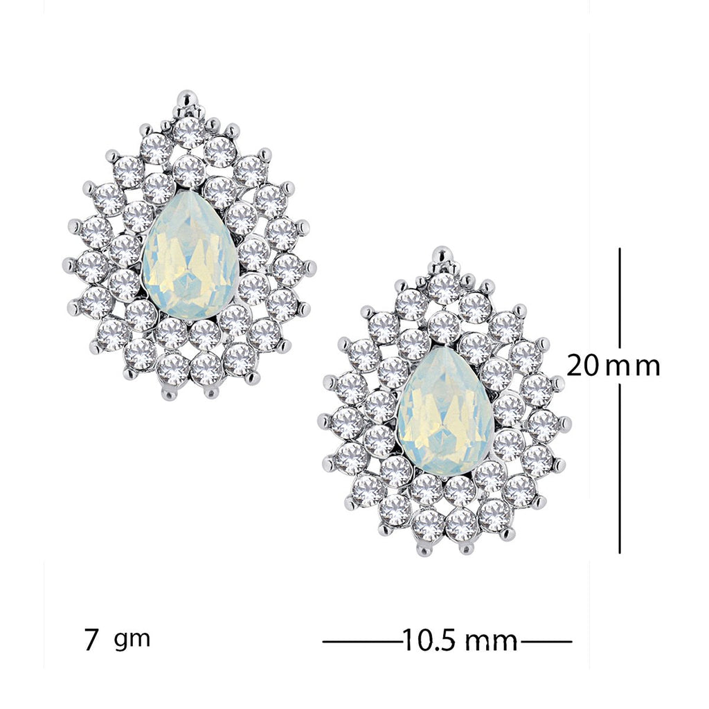 Leaf Drop Aaa Crystal American Diamond White Stud Earring Girls Bulk