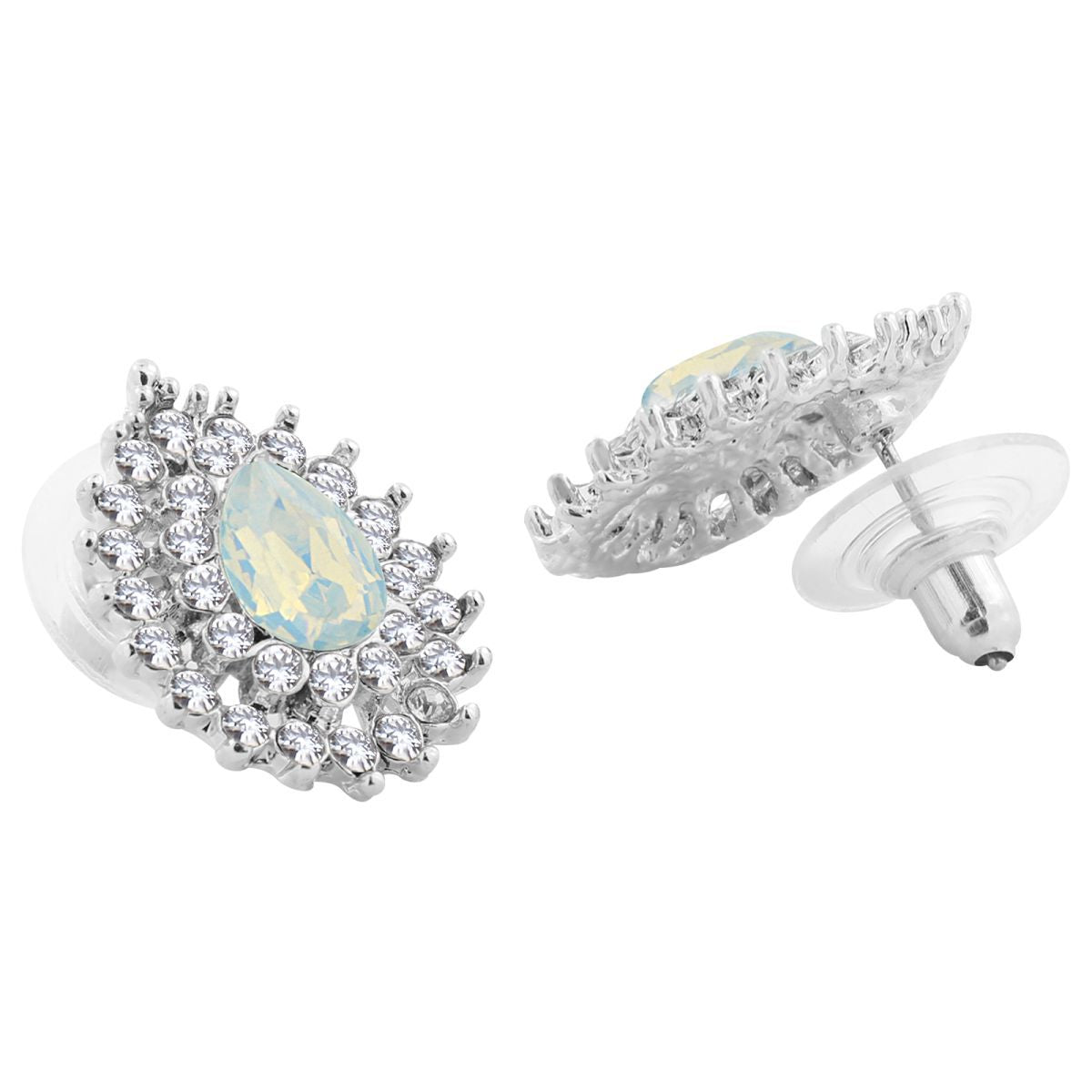 Leaf Drop Aaa Crystal American Diamond White Stud Earring Girls Bulk