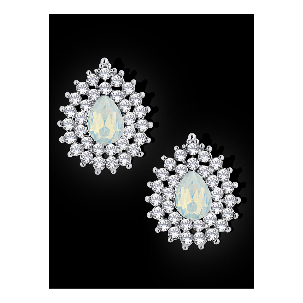 Leaf Drop Aaa Crystal American Diamond White Stud Earring Girls Bulk Secondary image