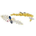 Flower Aaa Crystal CZ 18K Gold Blue Dangle Drop Earring Bulk