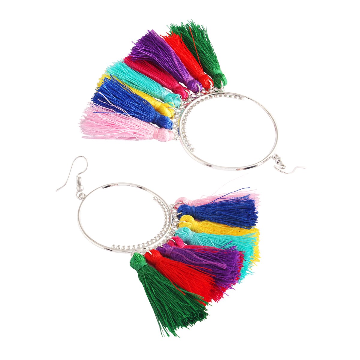 Rainbow Silky Hanging Multicolor Chandbali Earring Bulk