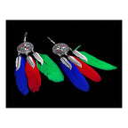 Feather Leaf Filigree Multicolor Enamel Hanging Dangle Earring Bulk