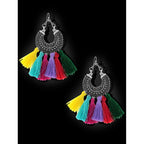 Silky Hanging Filigree Sky Blue Chandbali Dangle Earring Bulk