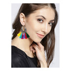 Silky Hanging Filigree Sky Blue Chandbali Dangle Earring Bulk