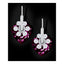 Flower Heart Crystal CZ Maroon Red Rhodium Stud Earring Bulk