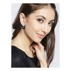 Quatrefoil Aaa Crystal CZ Black Rhodium Stud Earring Bulk