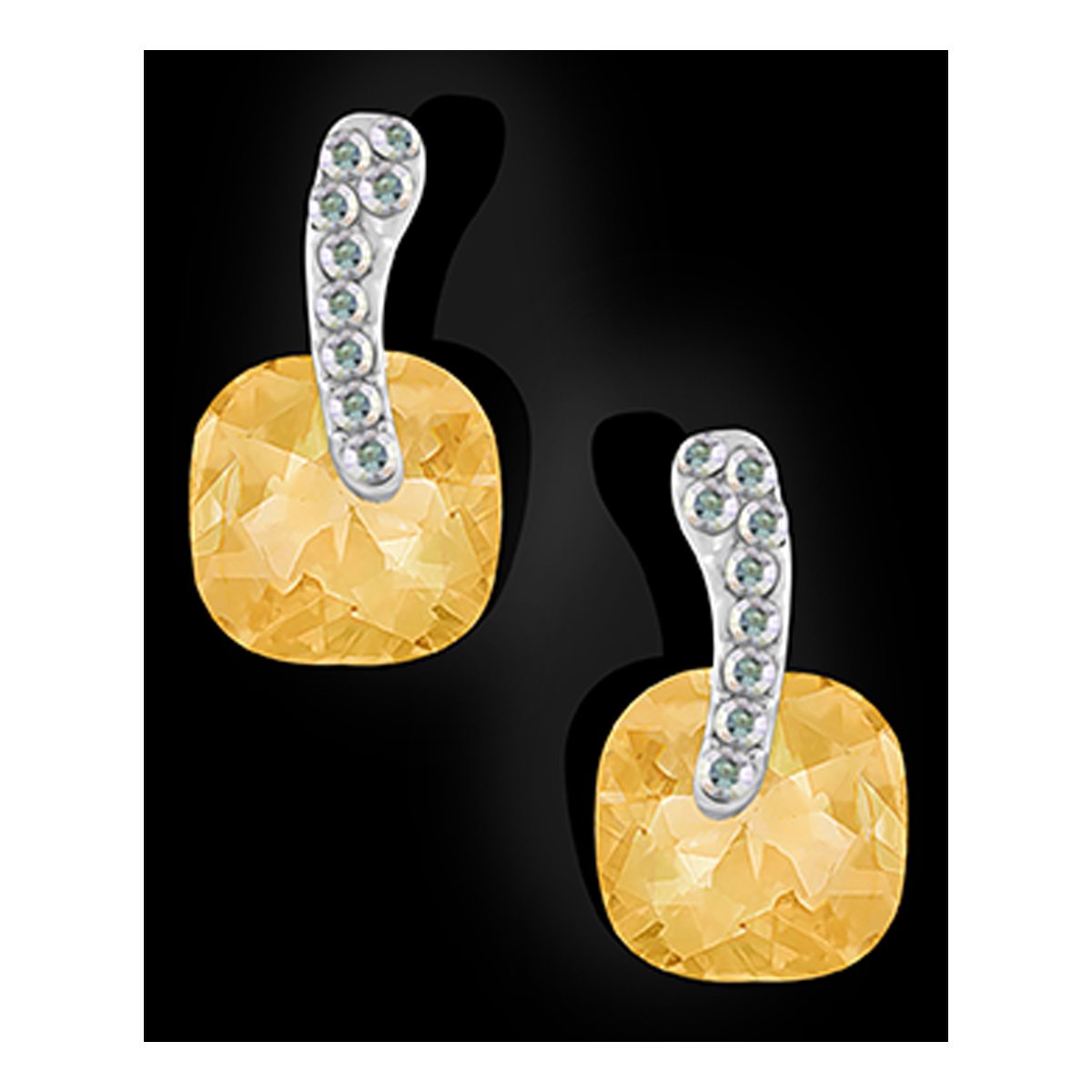 Cushion Aaa Crystal American Diamond Gold Stud Earring Girls Bulk Main image