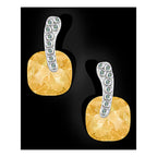 Cushion Aaa Crystal American Diamond Gold Stud Earring Girls Bulk