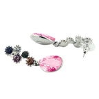 Stylish Drop Aaa Crystal Rhodium Pink Dangle Drop Earring Girls Bulk