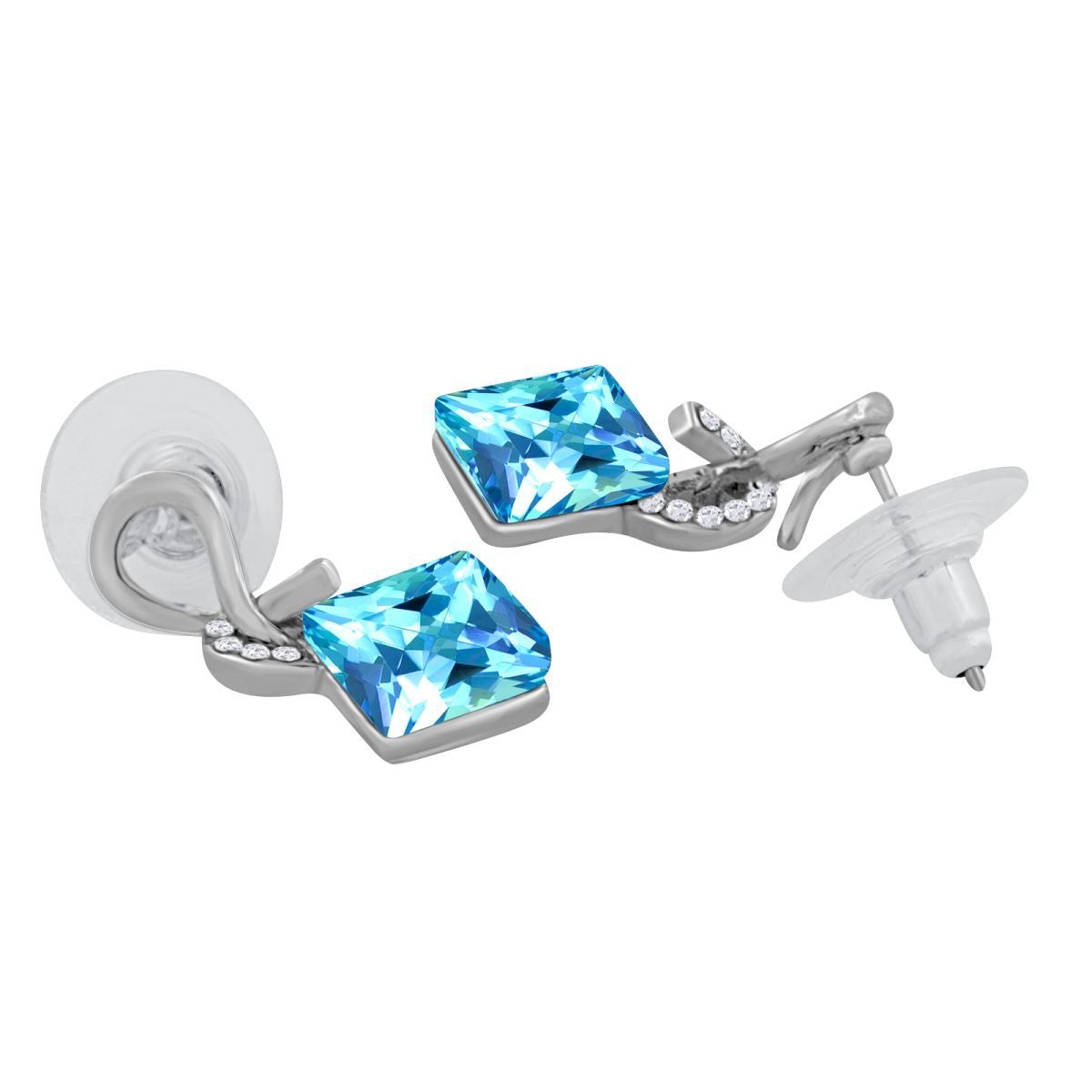 Aaa Crystal American Diamond Green Rhodium Stud Earring Girls Bulk