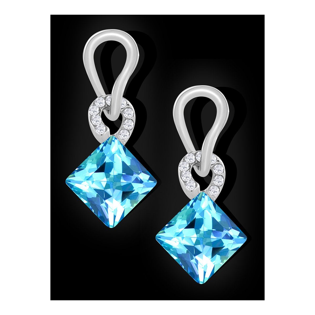 Aaa Crystal American Diamond Green Rhodium Stud Earring Girls Bulk