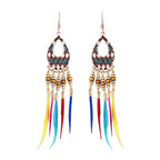 Bohemian Slim Multicolor Rose Gold Hanging Dangle Earring Bulk
