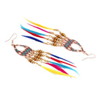 Bohemian Slim Multicolor Rose Gold Hanging Dangle Earring Bulk