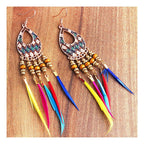 Bohemian Slim Multicolor Rose Gold Hanging Dangle Earring Bulk