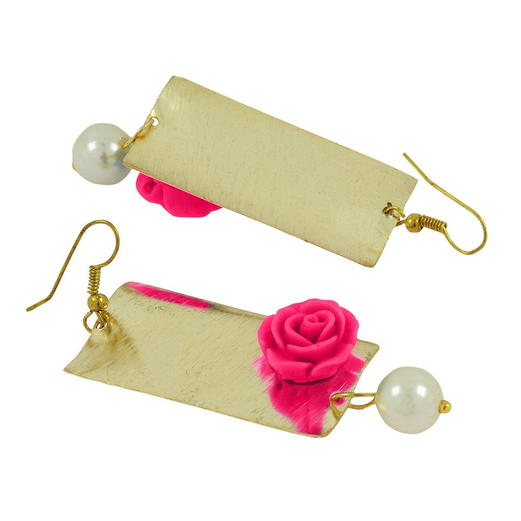 Daily Dangling 18K Gold Pink Rose Pearl Dangle Drop Earring Bulk