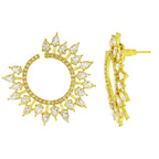 Filigree 18K Gold Crystal CZ Chandbali Dangle Earring Bulk