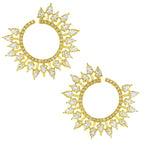 Filigree 18K Gold Crystal CZ Chandbali Dangle Earring Bulk