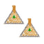 Triangle Gold Filigree CZ Crystal Green Stud Earring Bulk