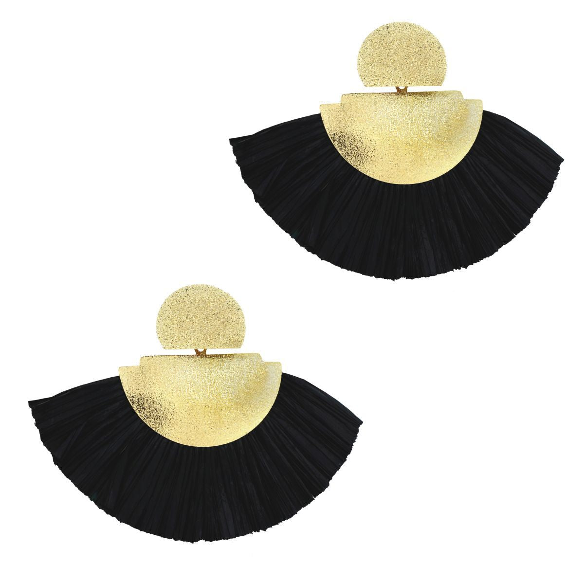 Fan Tassel Bohemian Gypsy Black Statement Earrings Women Girls Bulk Secondary image