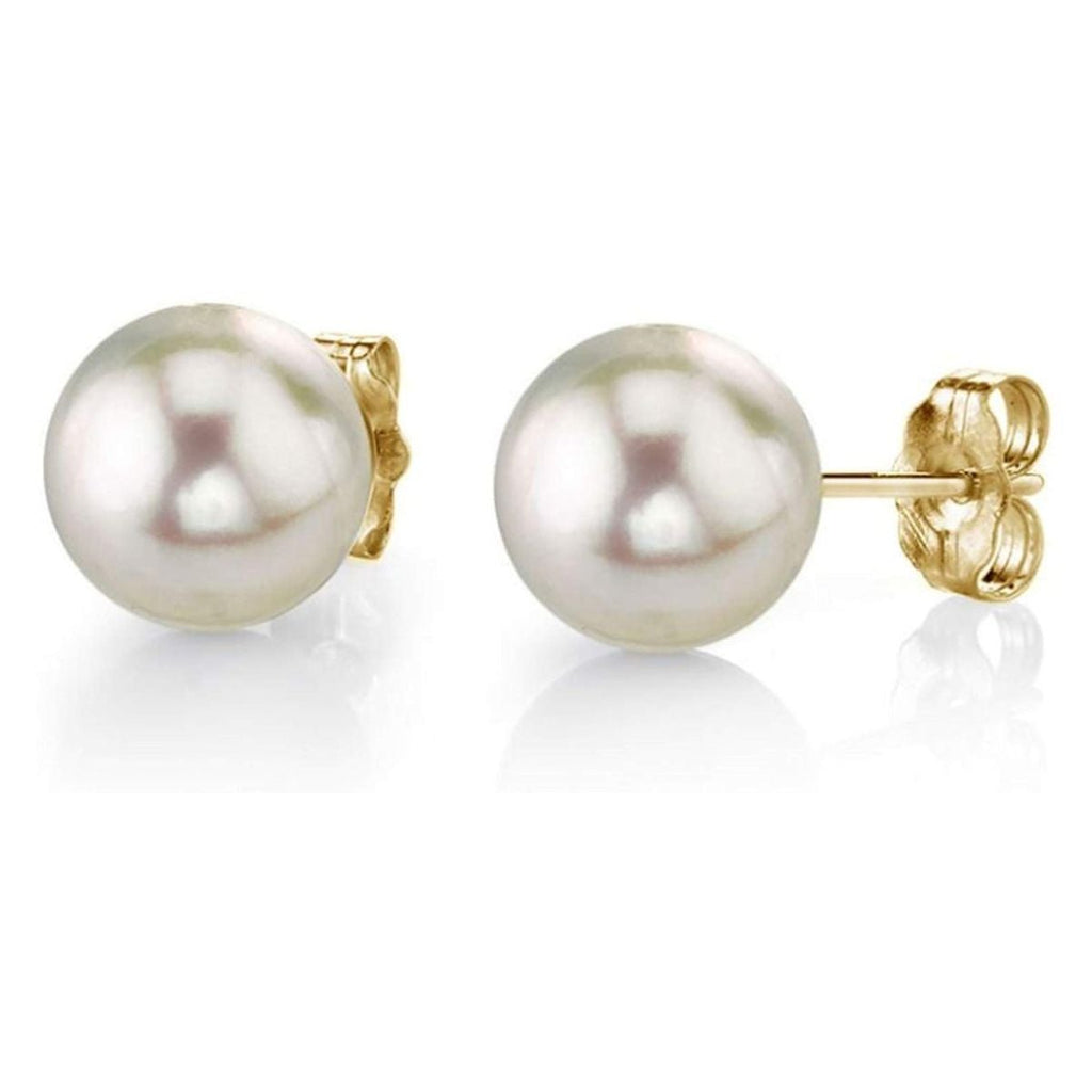8 Mm Pearl 14K Gold 316L Stainless Steel Stud Earring Bulk