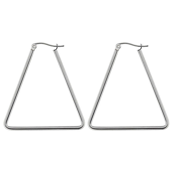 Triangle Wire Hoop Silver 316L Stainless Steel Earring Bulk Secondary image