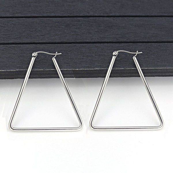 Triangle Wire Hoop Silver 316L Stainless Steel Earring Bulk Main image