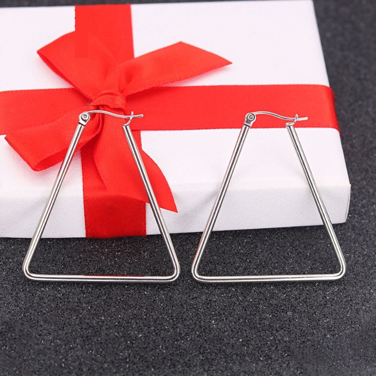 Triangle Wire Hoop Silver 316L Stainless Steel Earring Bulk