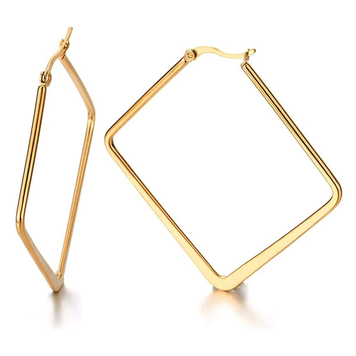Square Wire Hoop Silver 316L Stainless Steel 18K Gold Earring Bulk Main image