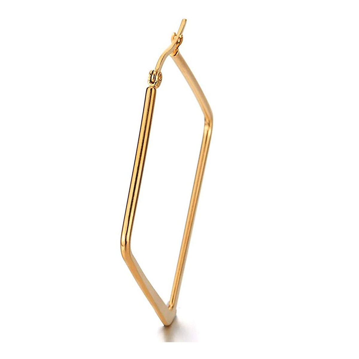 Square Wire Hoop Silver 316L Stainless Steel 18K Gold Earring Bulk Secondary image