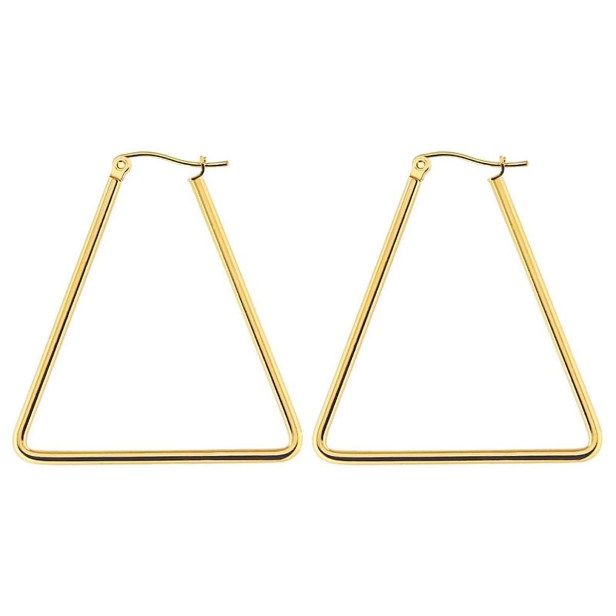 Triangle Wire Hoop Silver 316L Stainless Steel 18K Gold Earring Bulk Secondary image