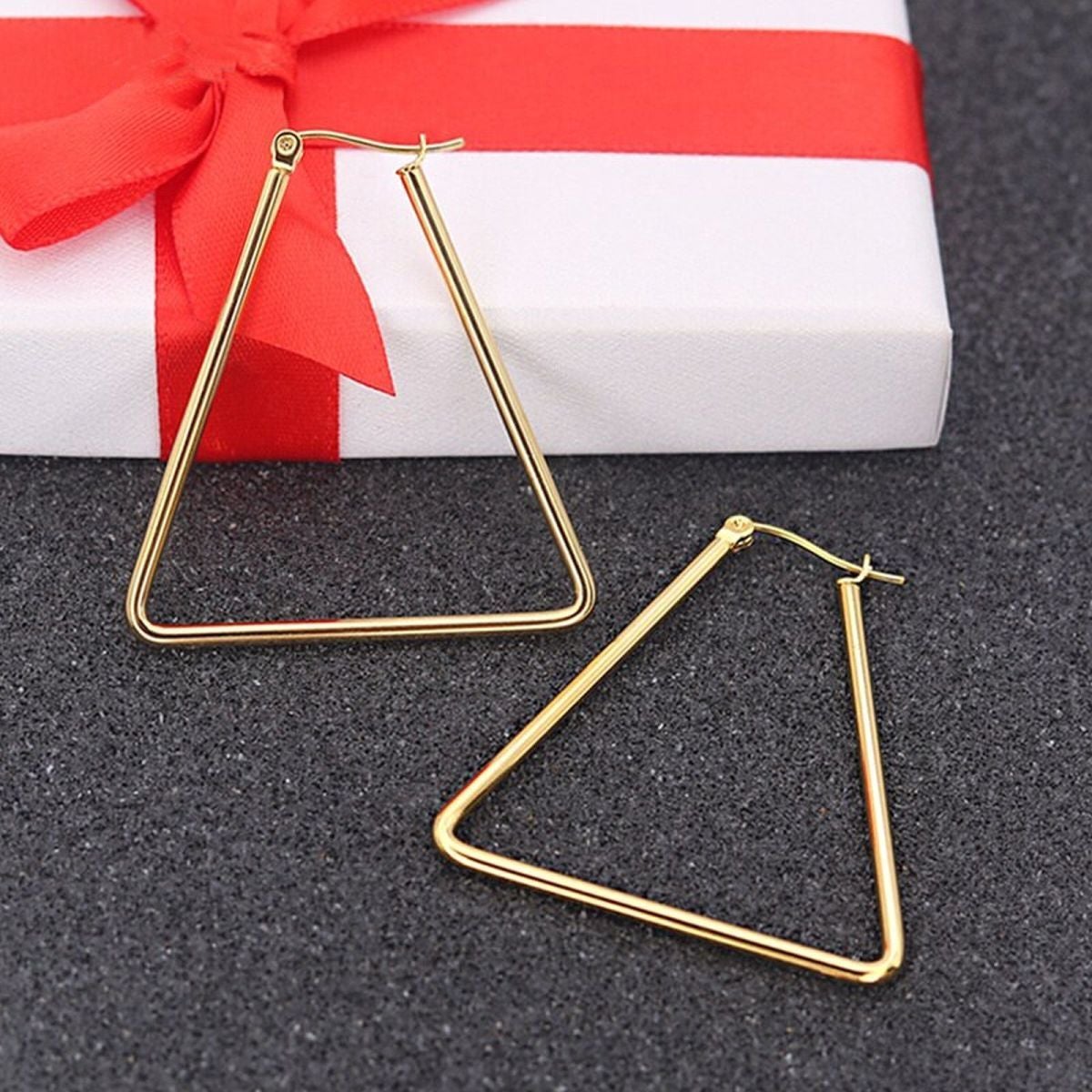 Triangle Wire Hoop Silver 316L Stainless Steel 18K Gold Earring Bulk Main image