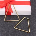 Triangle Wire Hoop Silver 316L Stainless Steel 18K Gold Earring Bulk