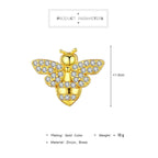 Honey Bee 18K Gold Brass Stud Earring Pair For Women Bulk