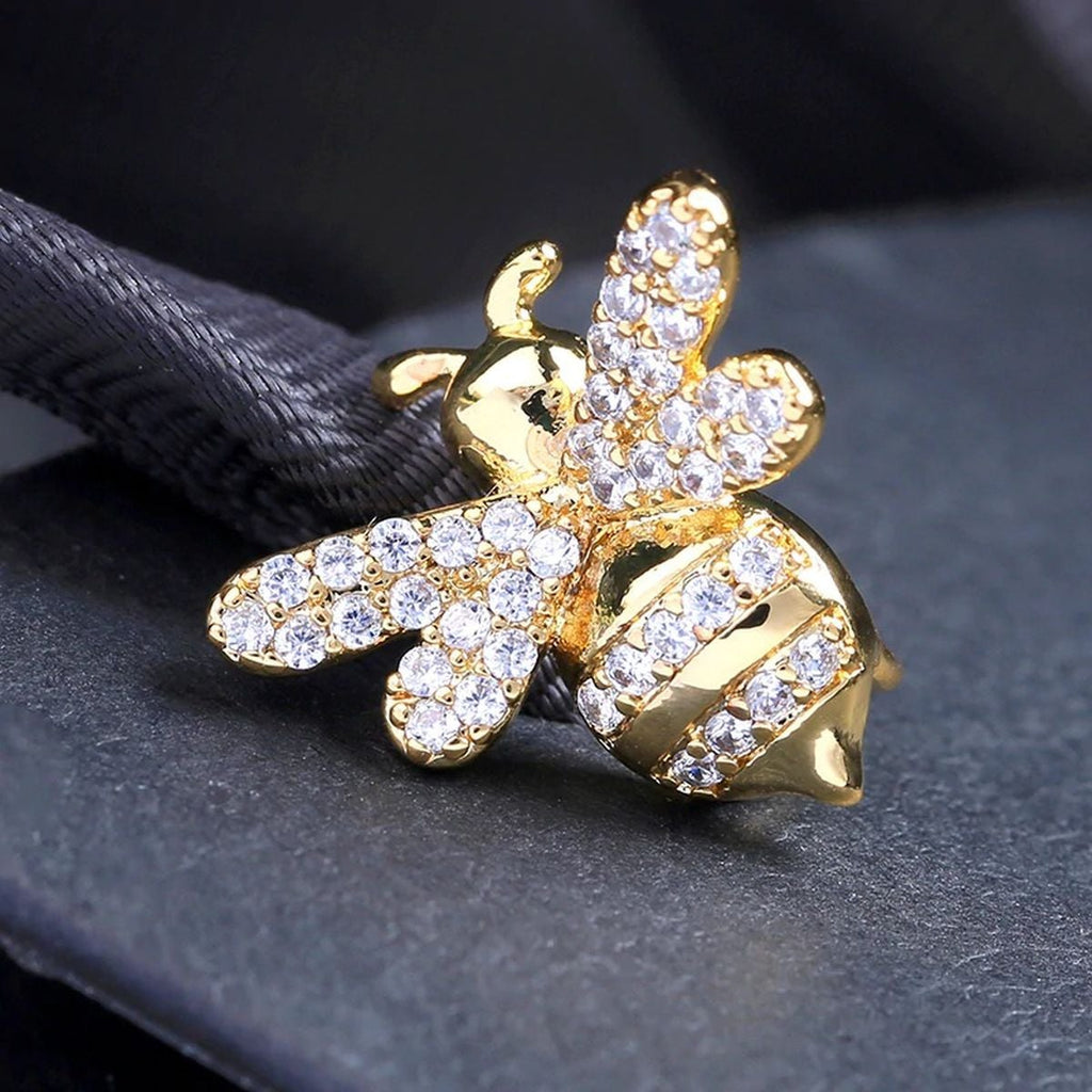 Honey Bee 18K Gold Brass Stud Earring Pair For Women Bulk