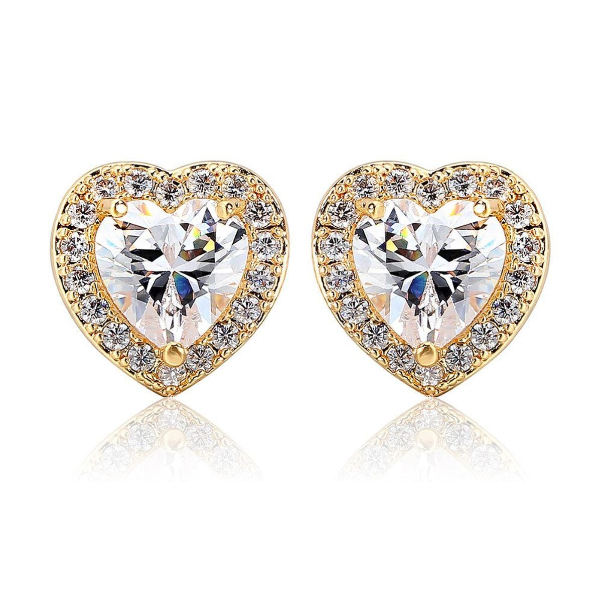 Heart Gold Earring Pair For Women Bulk Main image