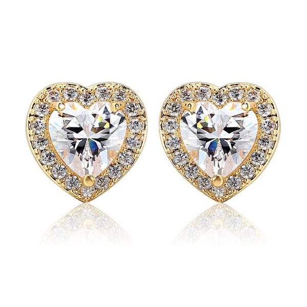 Heart Gold Earring Pair For Women Bulk Main image